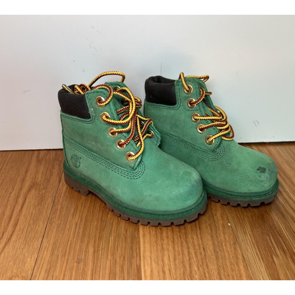 Timberland Boots Toddler Boys Size 5 Green Nubuck Lace Up Hiking Bootie
